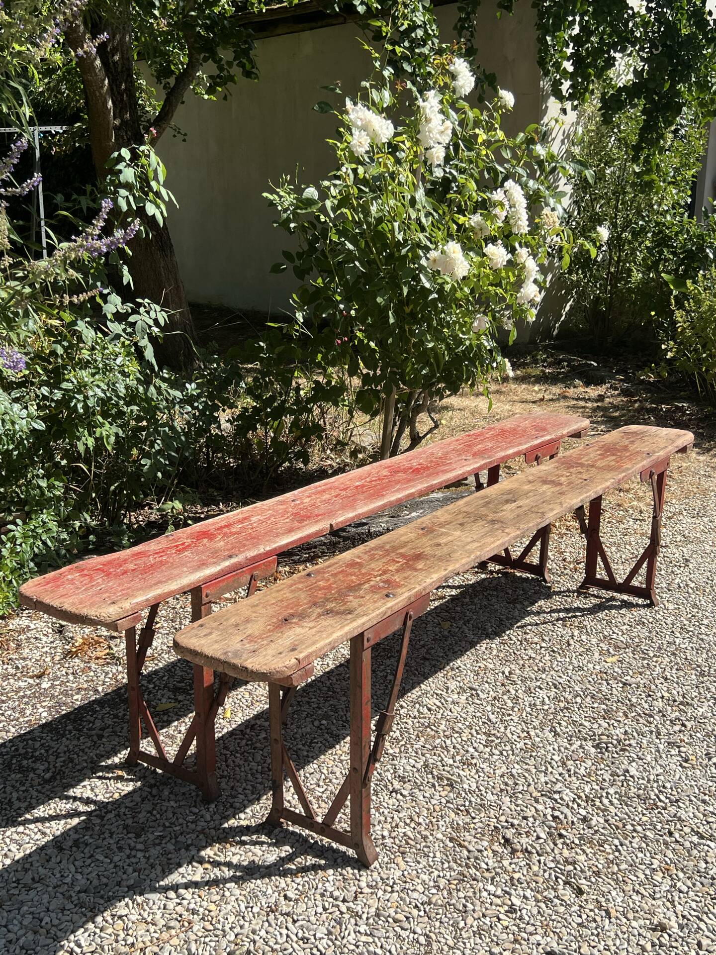 Paire de bancs pliants