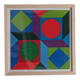 Tableau Vintage Art Optique - Kinetic Geometry - Wooden Frame 30x30cm