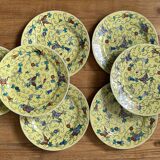 8 assiettes en porcelaine chinoise polychrome - TBE - années 50