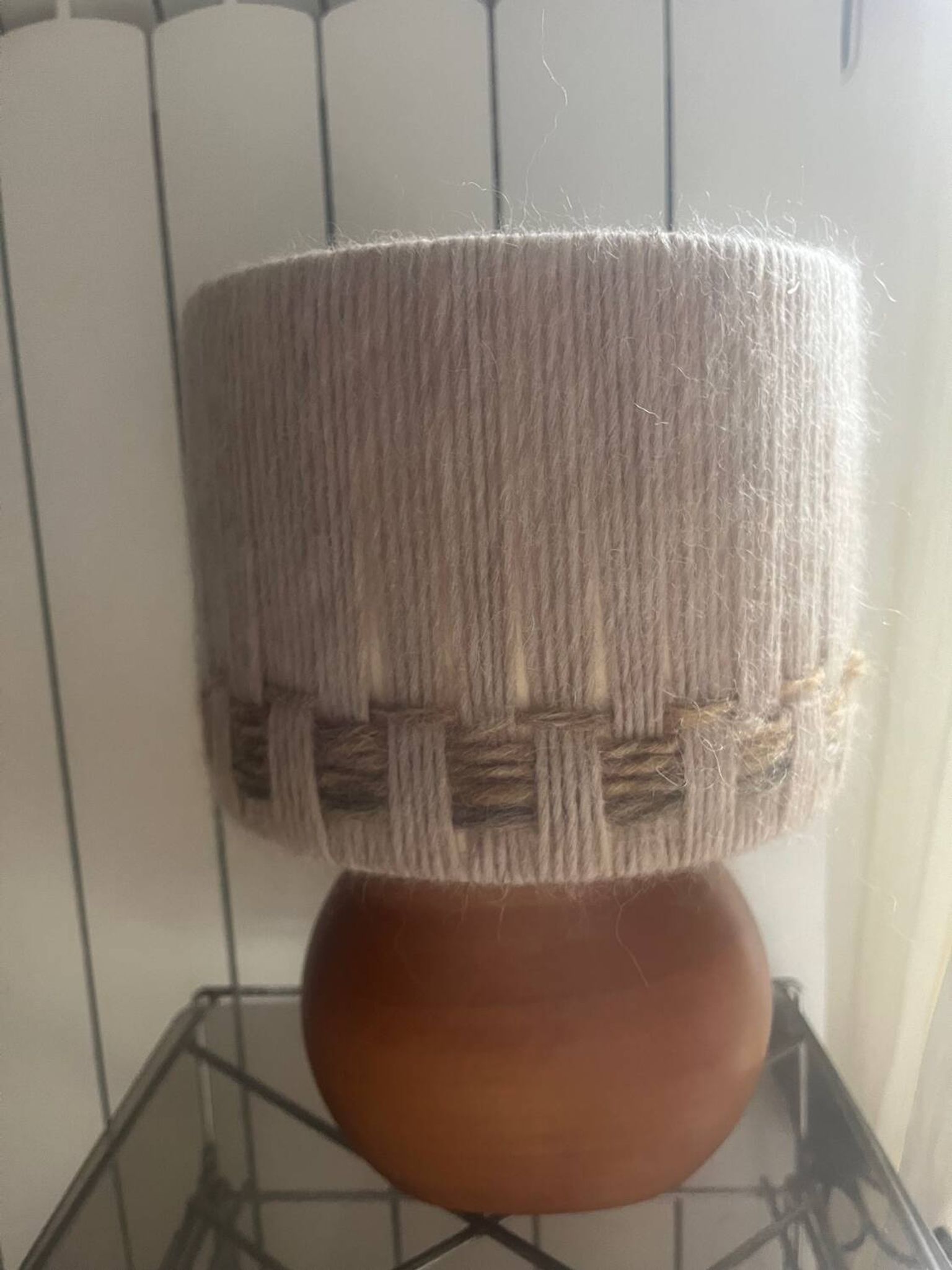 Vintage elm lamp