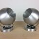 Set of 2 wall lamps eyeball brushed aluminum 70s space age
