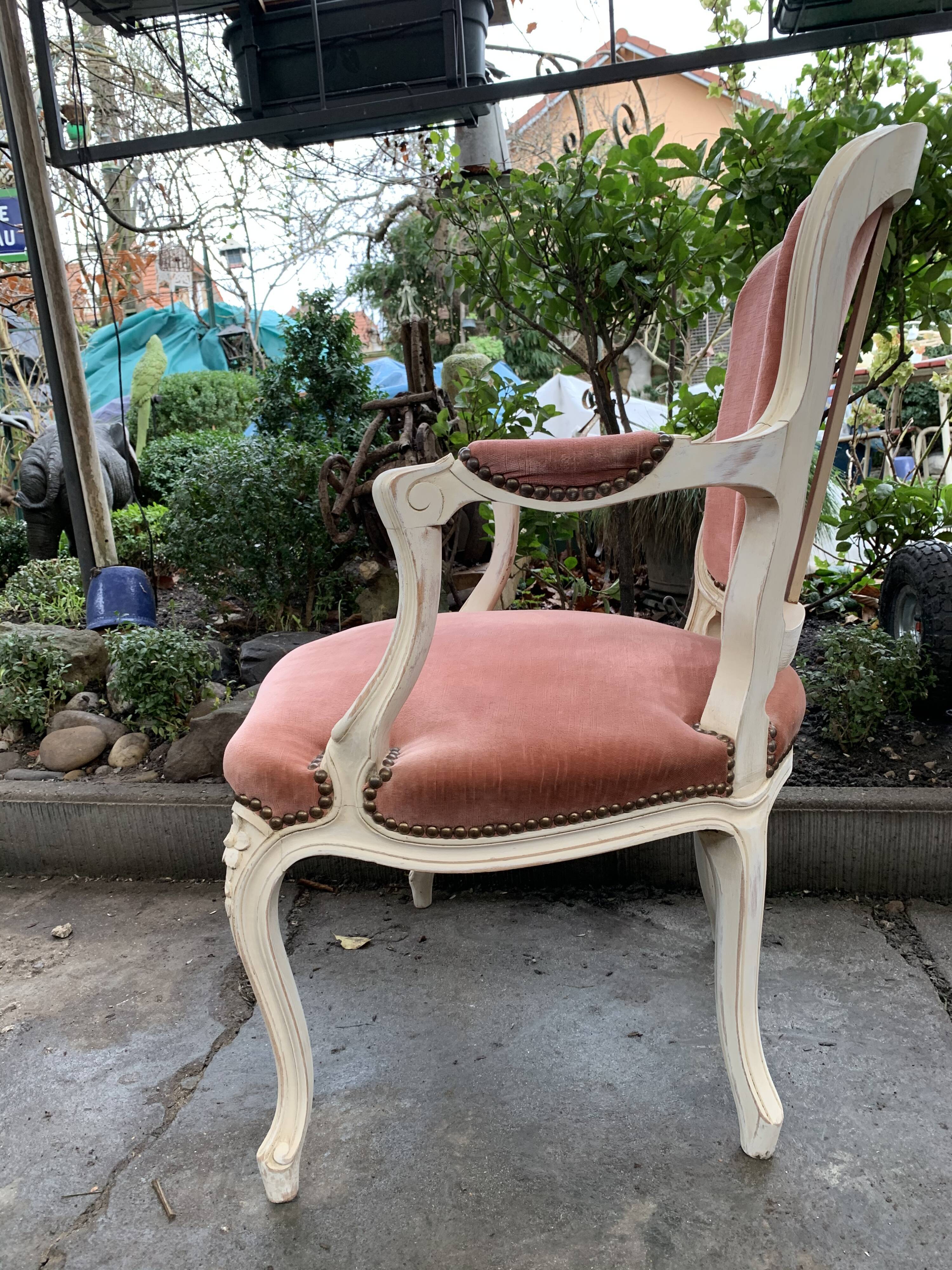 Pink velvet convertible chair