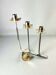 Art Deco 3-flame candelabra in stainless steel, France