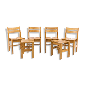 Serie de 4 chaises et - tabourets