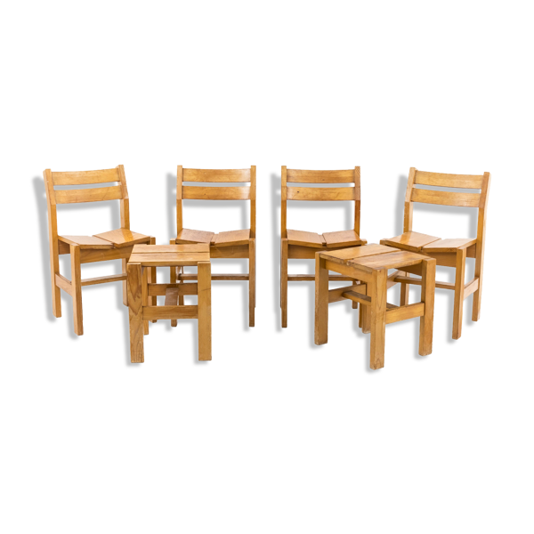 Serie de 4 chaises et 2 tabourets — Beyit