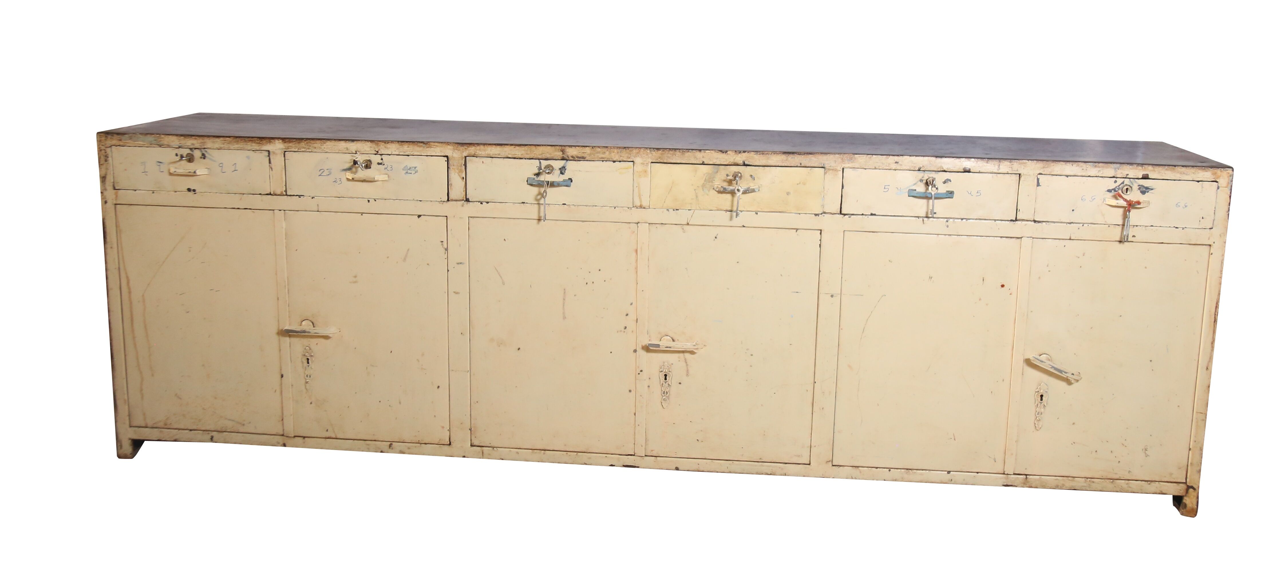 Old metal hospital cabinet