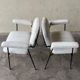 Pair of chairs CM197 by Pierre Paulin, in curly wool