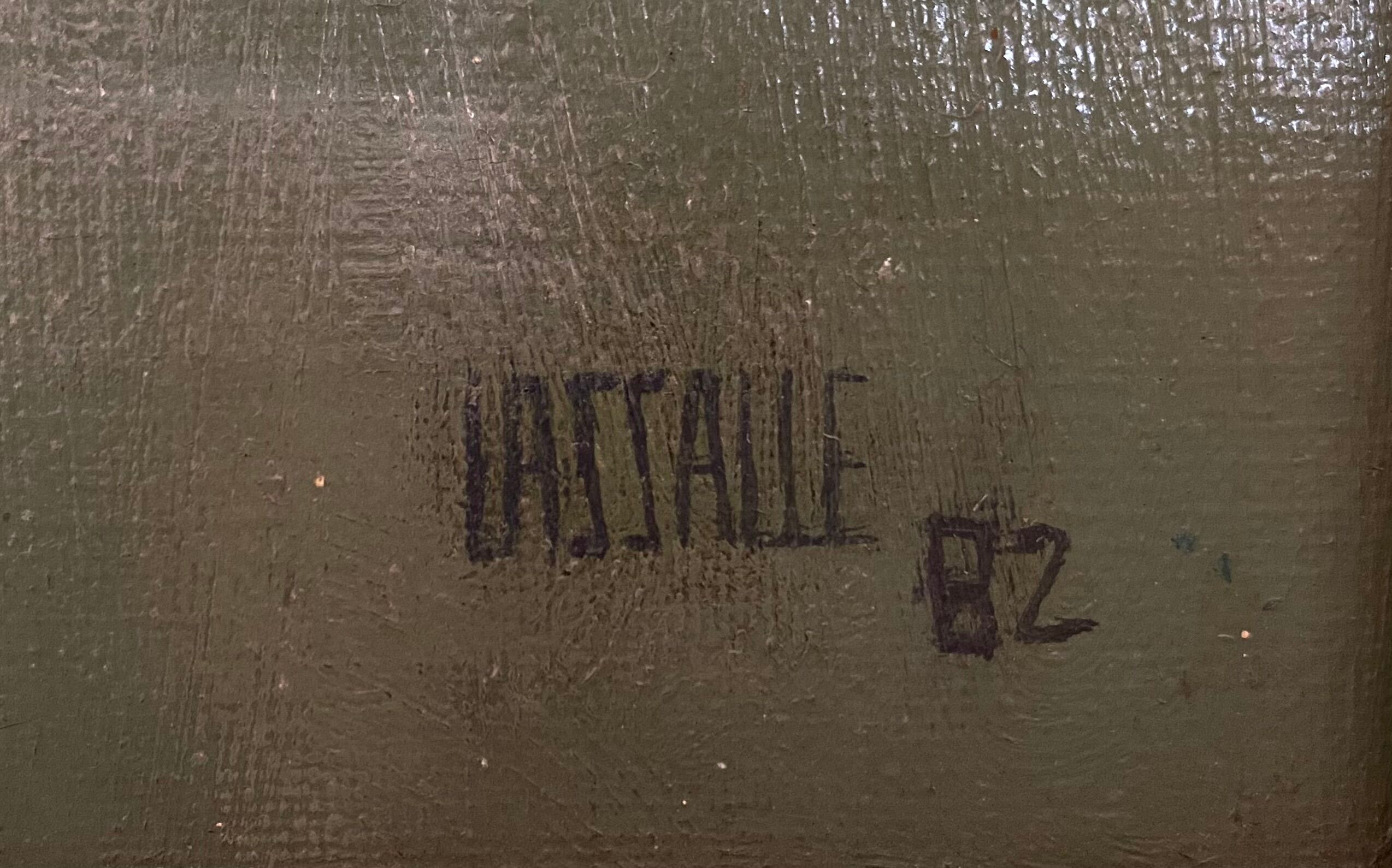 Oil painting on canvas by Bruno Lassalle signed by him in 1982