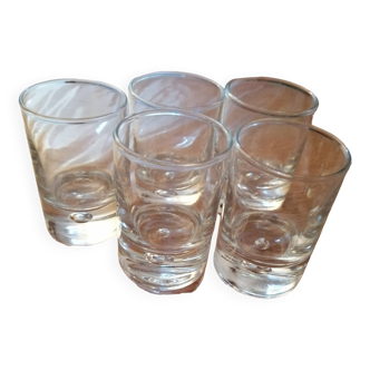 lot de 5 verres shooters a fond lourd