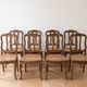 Lot de 8 chaises Louis XV en bois et cannage