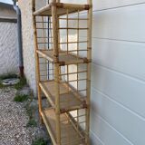 Bookcase Vintage rattan shelf
