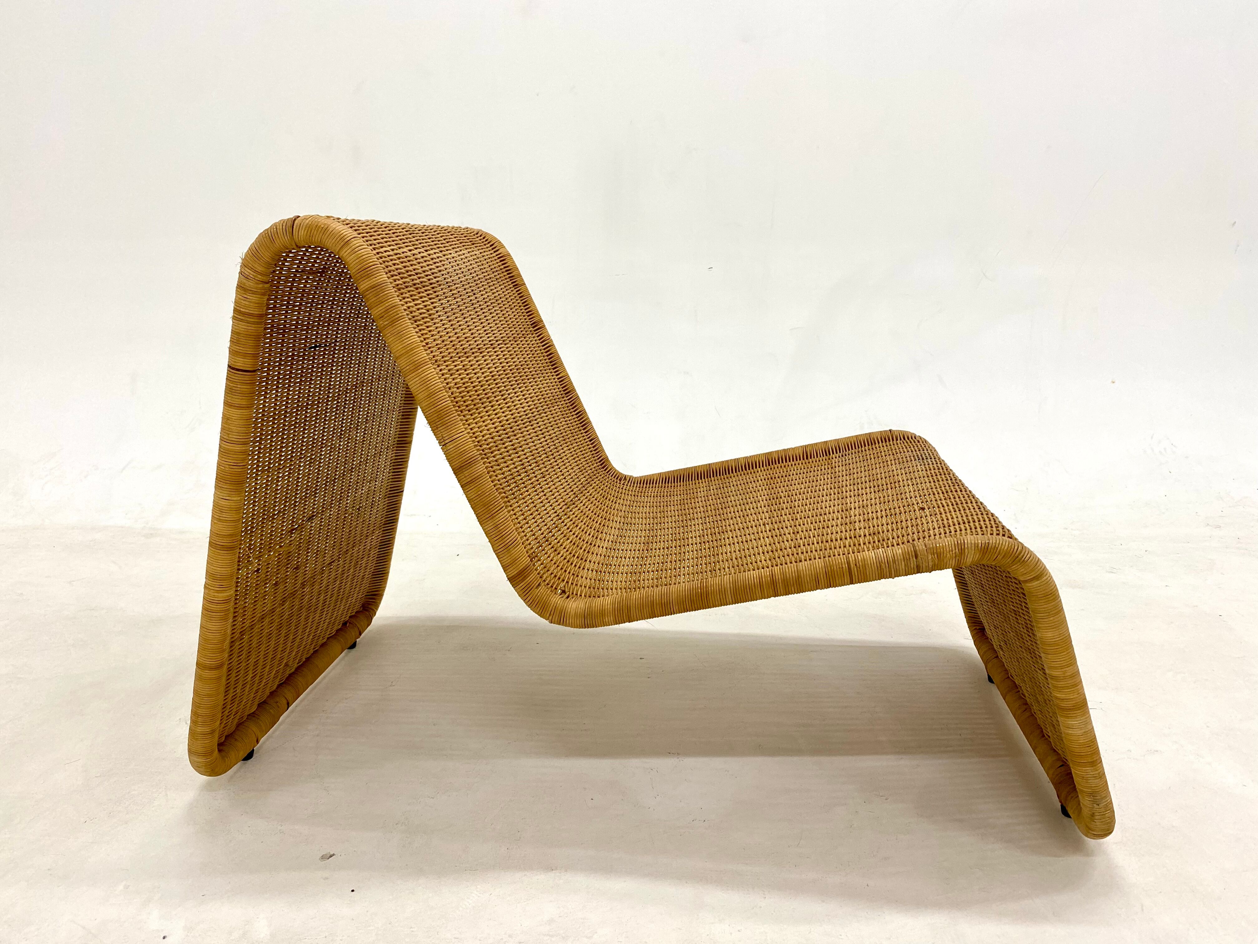 Rattan armchair p3 by tito agnoli