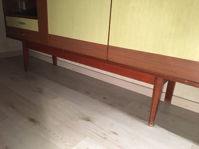 A large scandinavian style vintage wood formica deco 60/70s