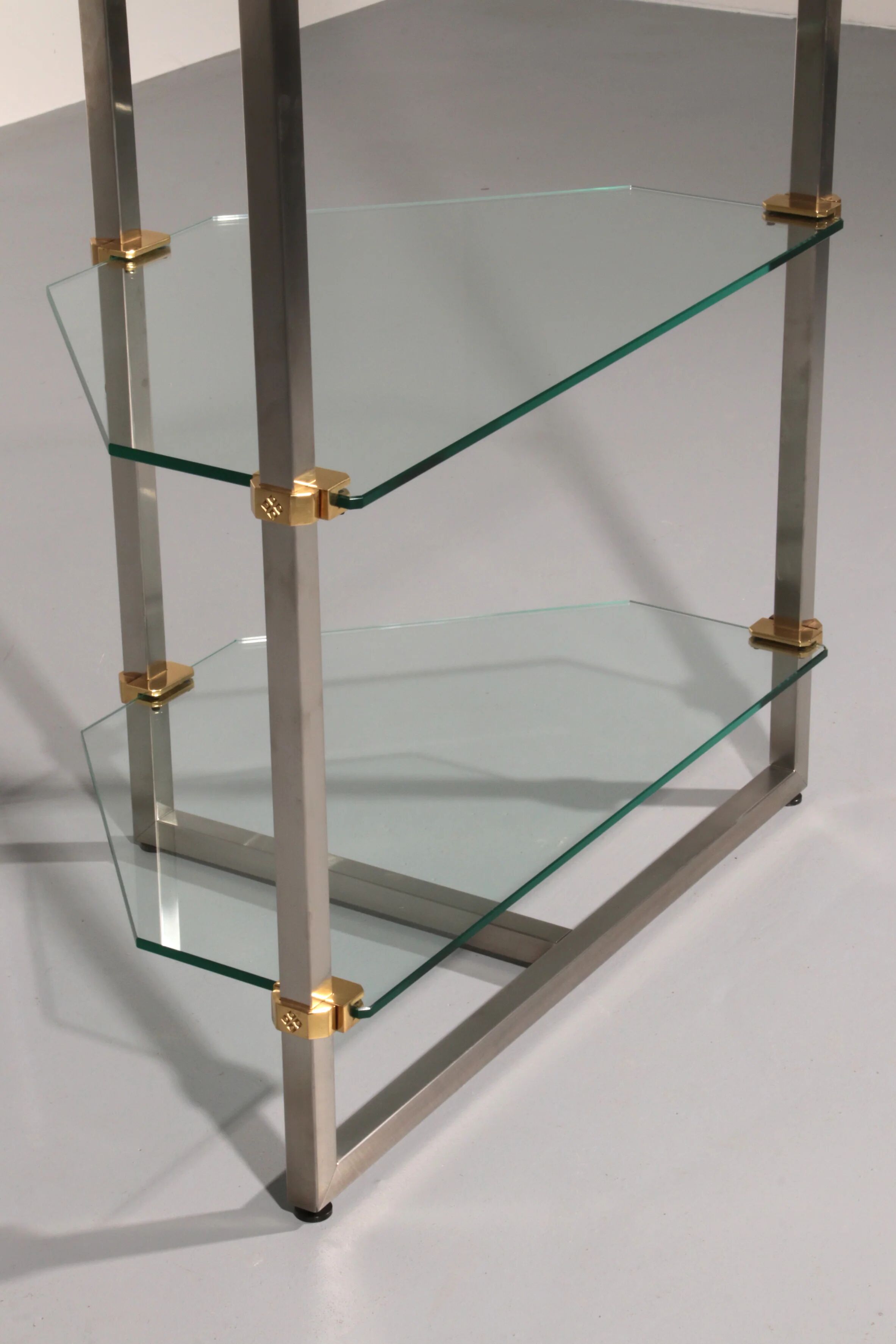 Peter Ghyczy 1970 corner cabinet – iconic stainless steel & aluminum model R16