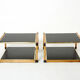 Pair of Italian coffee tables Alberto Smania bamboo brass 1970