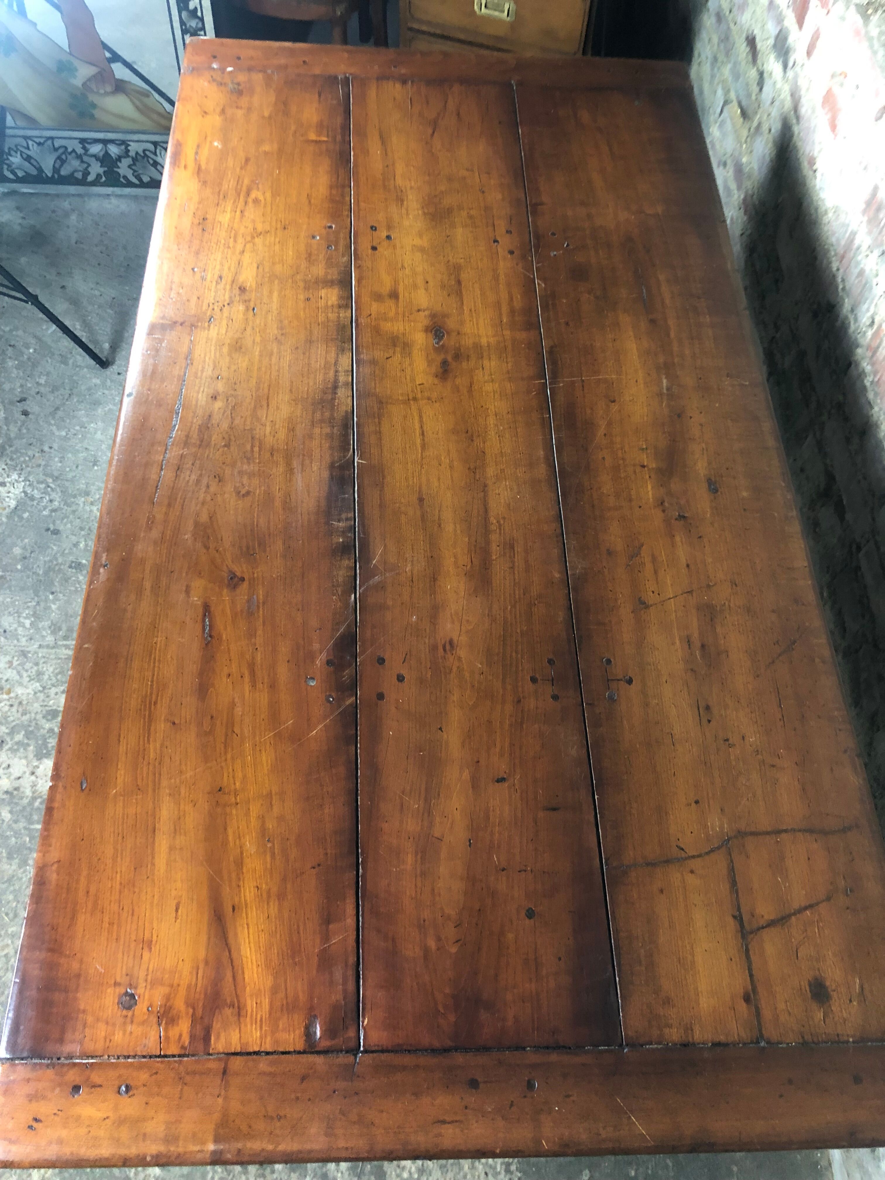 Dark walnut farmhouse table 1900s