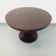 Table ronde de repas vintage en bois d’ébène et métal chromé Space Age