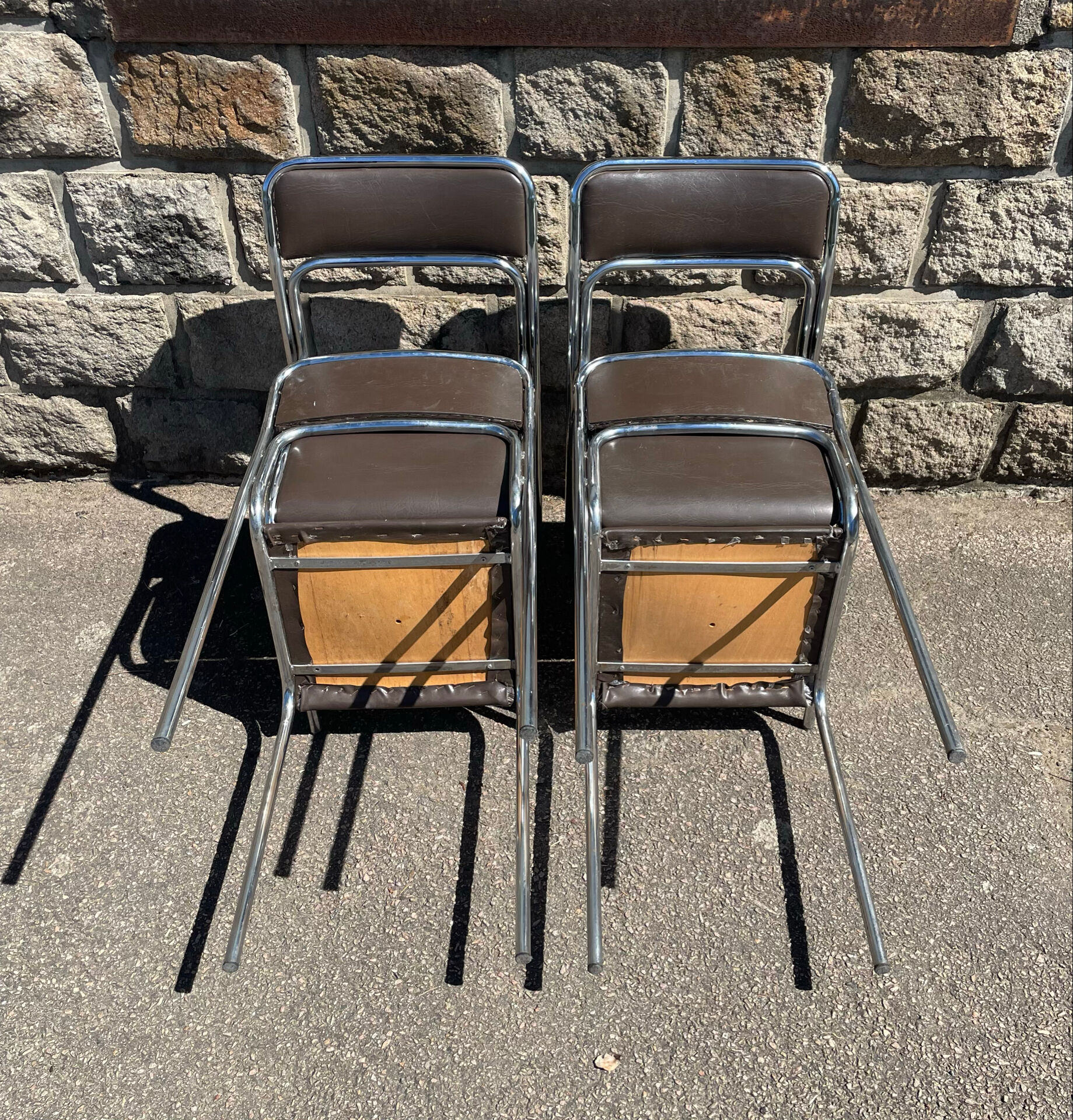 4 modern dining chairs / Chocolate brown upholstery