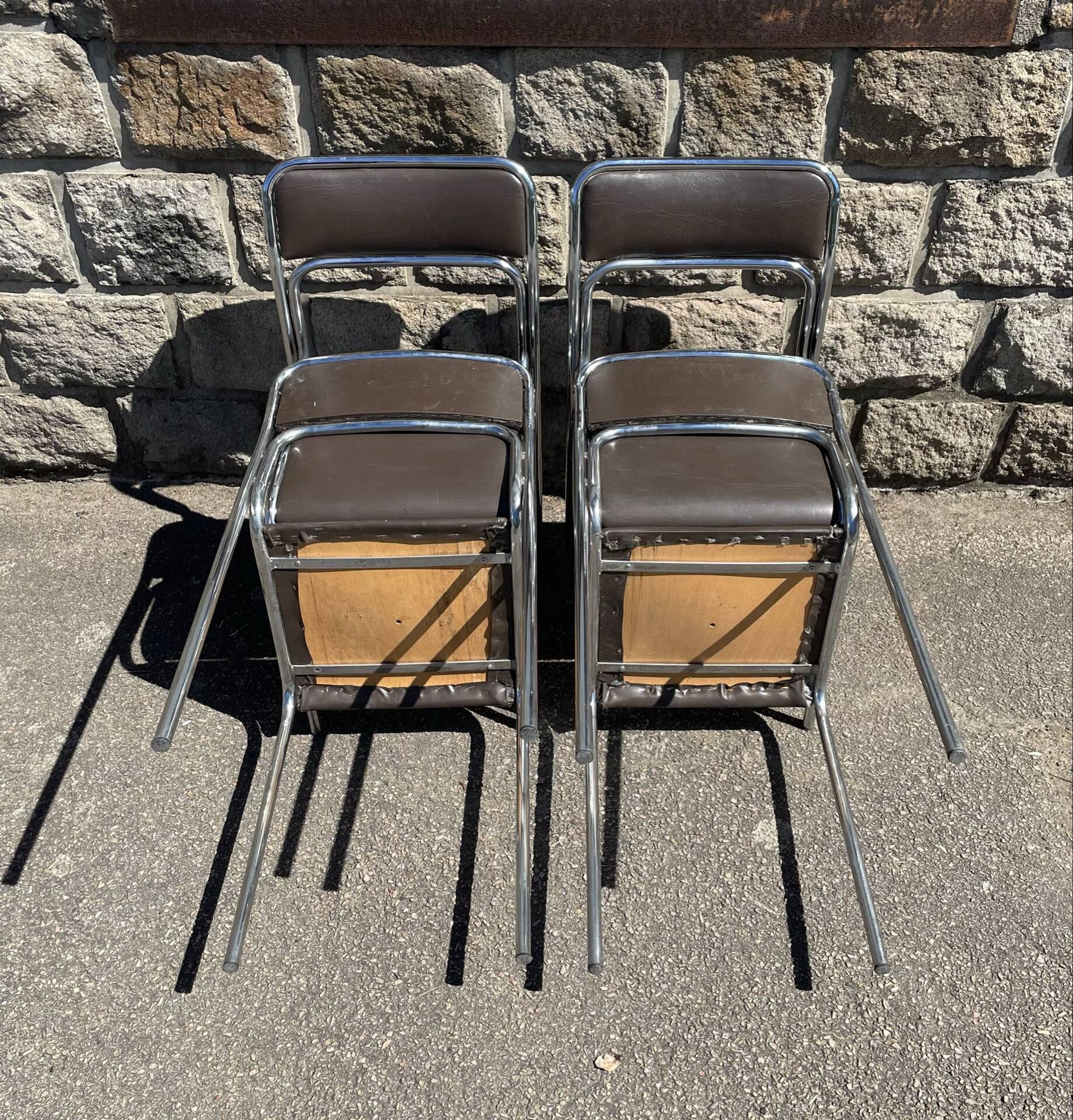 4 modern dining chairs / Chocolate brown upholstery