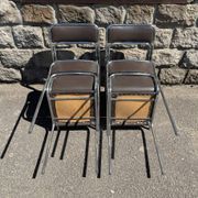 4 modern dining chairs / Chocolate brown upholstery