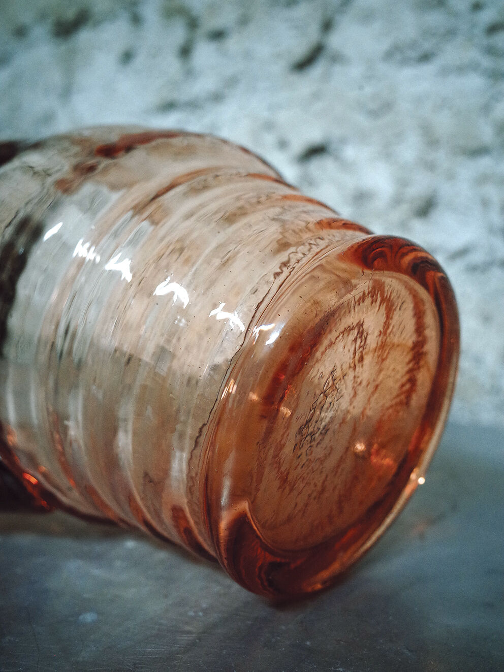 Pink glass pitcher rosaline type