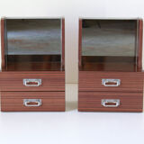 Tables d’appoint en bois vintage des années 1970, ensemble de deux