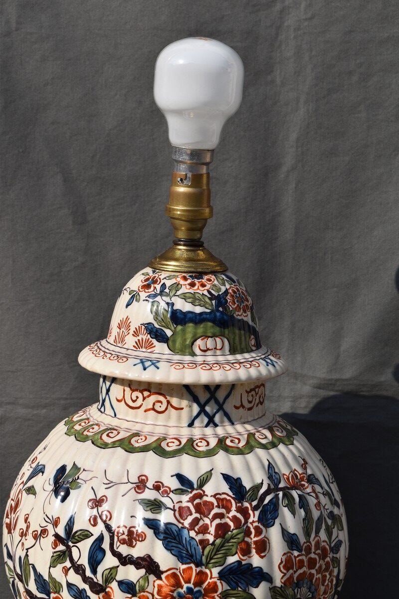 BIG LAMP IN DELFT DE DELFT polychrome decoration THE PARIS LAMPE