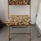Vintage Lafuma folding chair in metal and floral pattern fabric