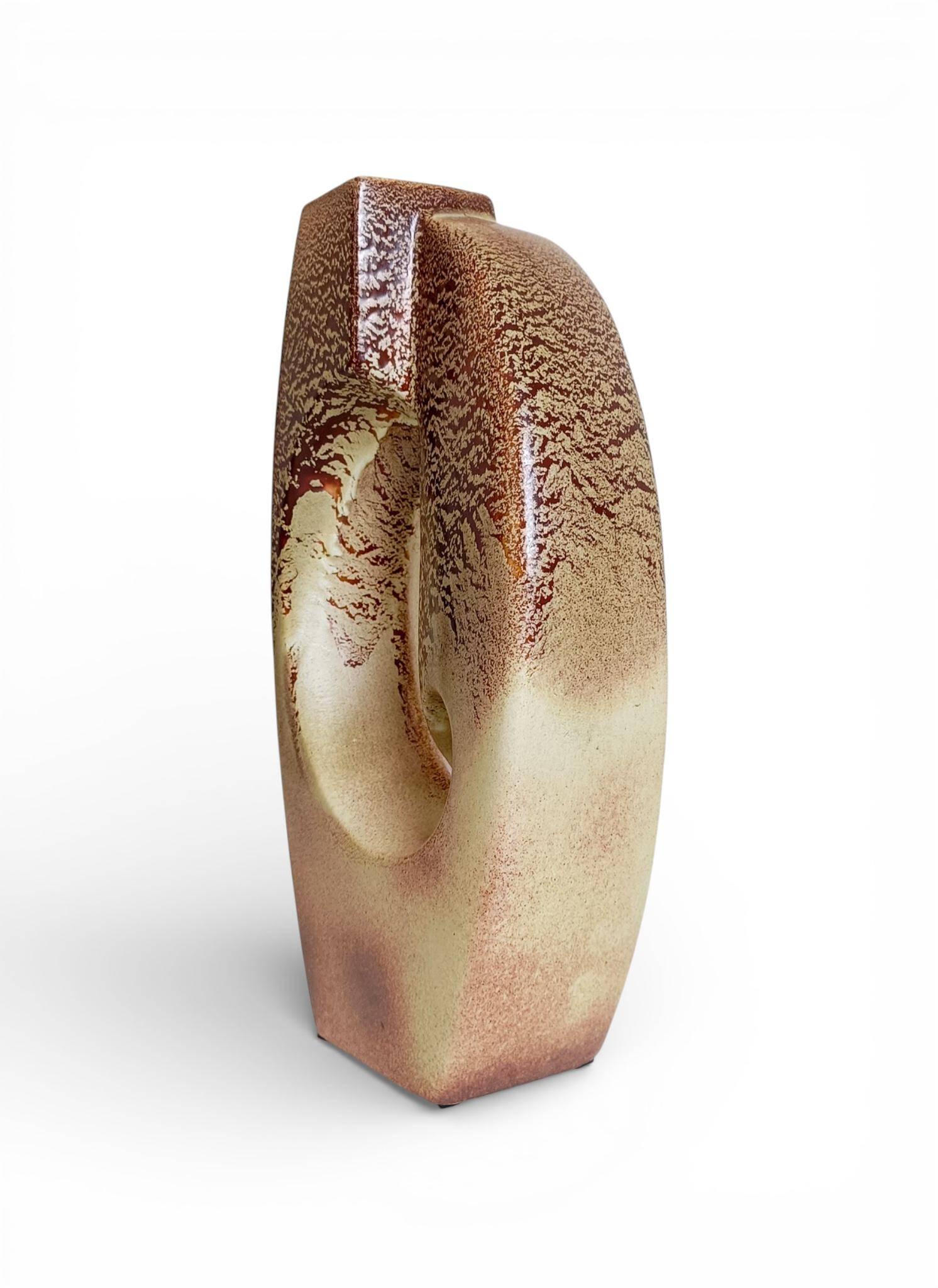 Midcentury Ceramic Vase Sculpture by Roberto Rigon for Bertoncello, Italy, 1960s
