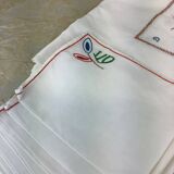 Tablecloth & 9 old monogram linen napkins