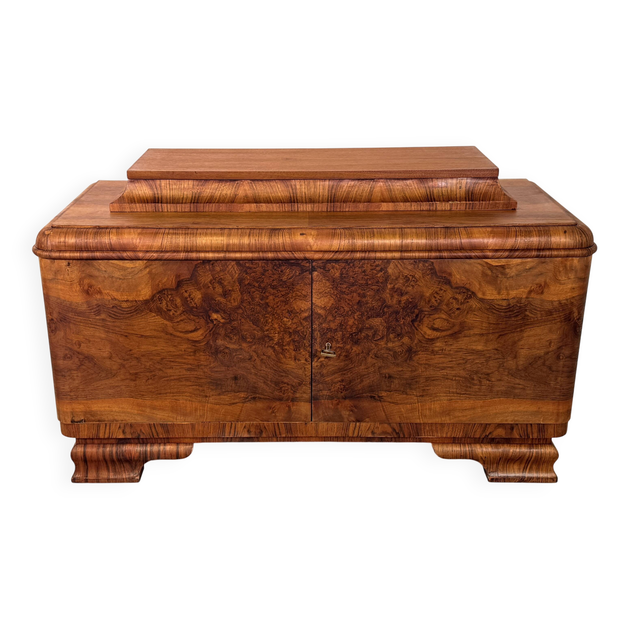 Vintage Art Deco-style walnut cabinet