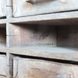 Garage or workshop furniture with drawers in cans
