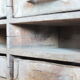 Garage or workshop furniture with drawers in cans