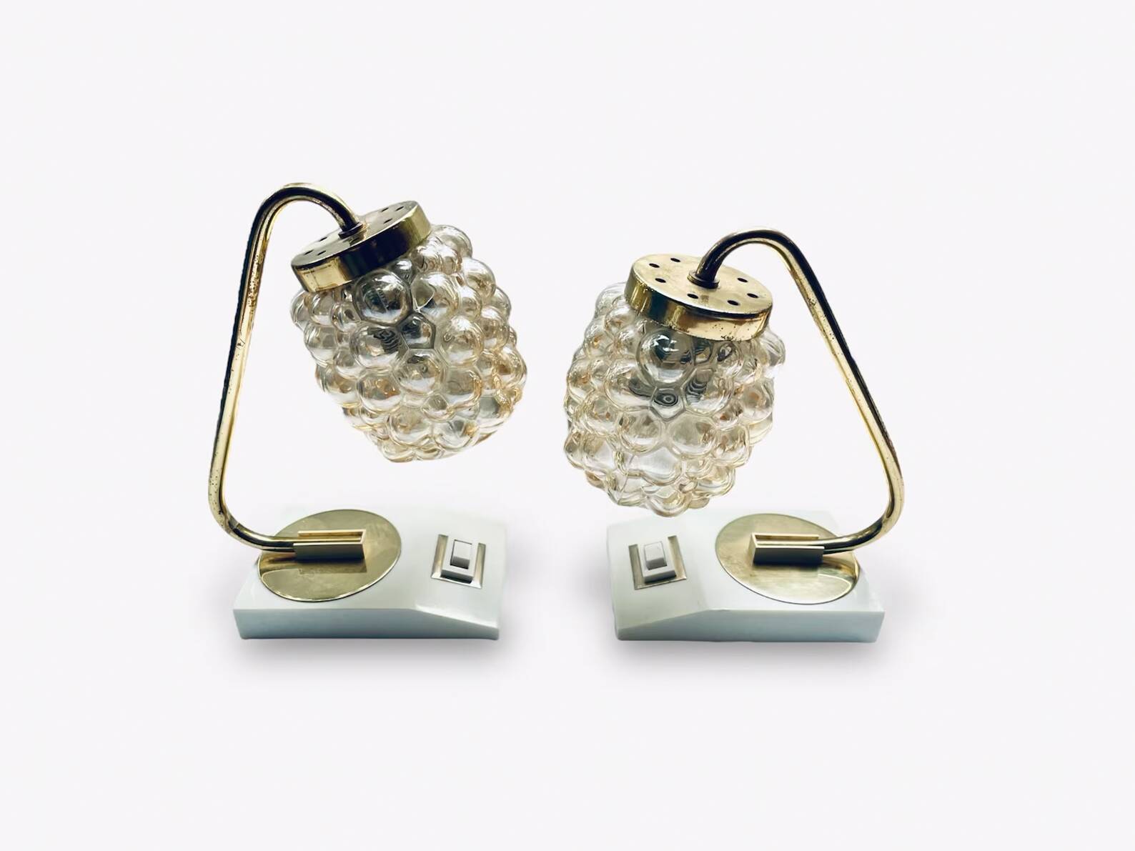 70s bubble glas lamp set