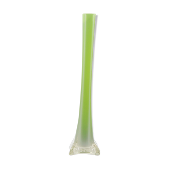 Green glass vase