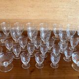 Art deco part of service of glasses and carafes 37 pieces circa 1940