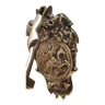 French masonic door knocker/knocker of the templars, in cast bronze. knight medallion, hand with hammer