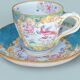 English porcelain coffee cup and saucer Minton 4910 blue bird design
