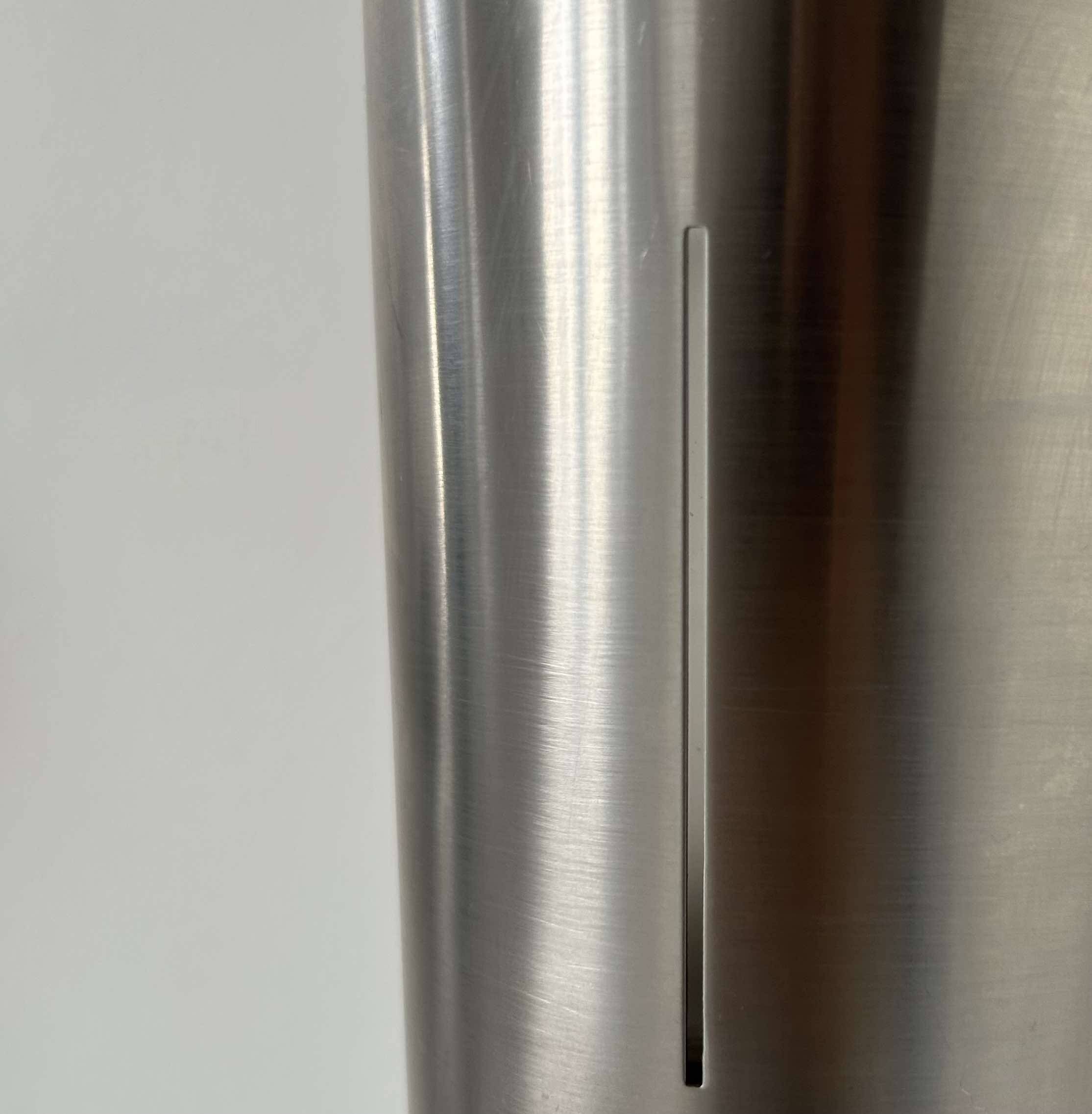 Pair of vintage XL wall lights, brushed curved metal, France 1980