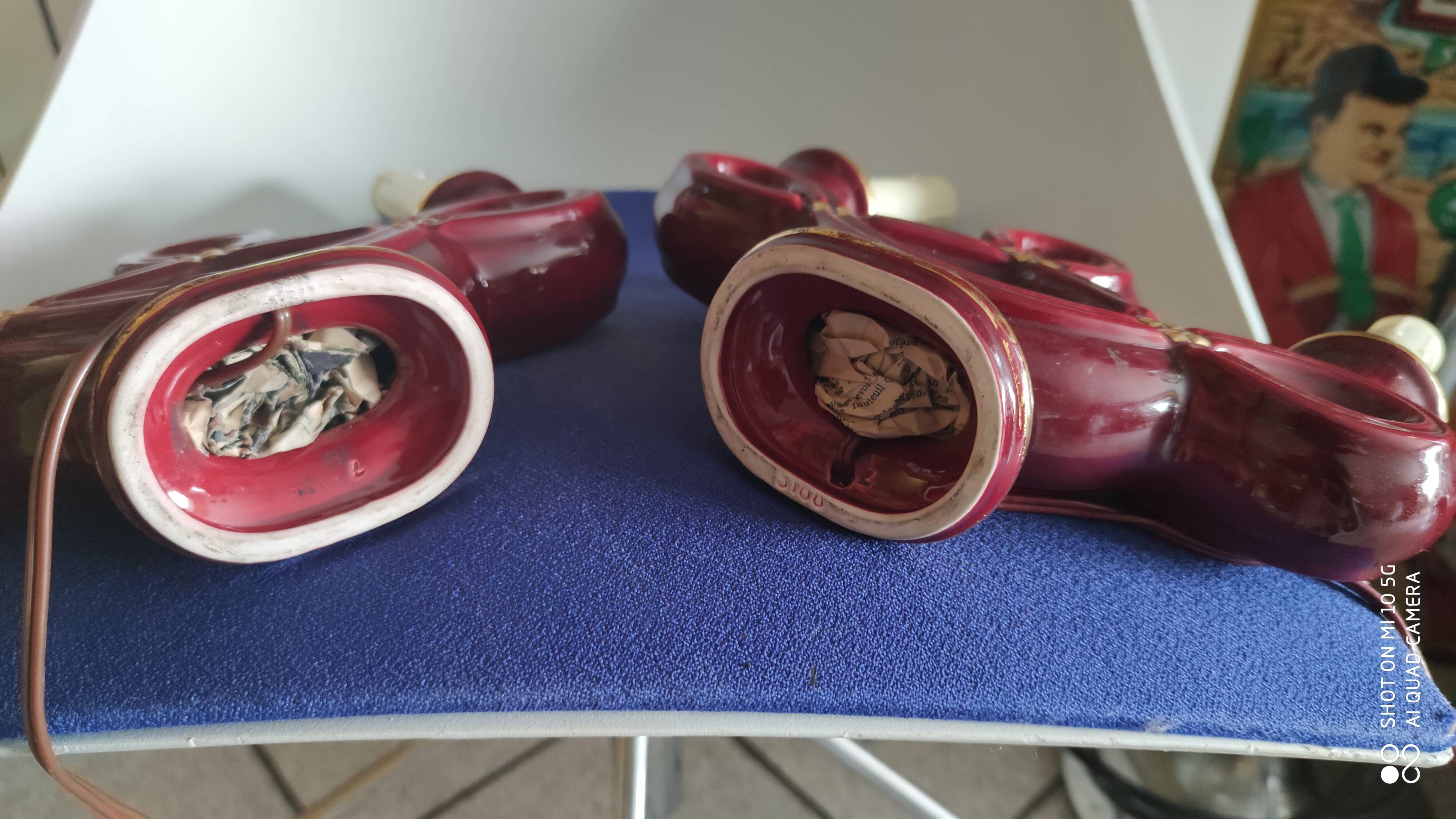 Pair of ceramic candelabra from Vallauris, circa 1950