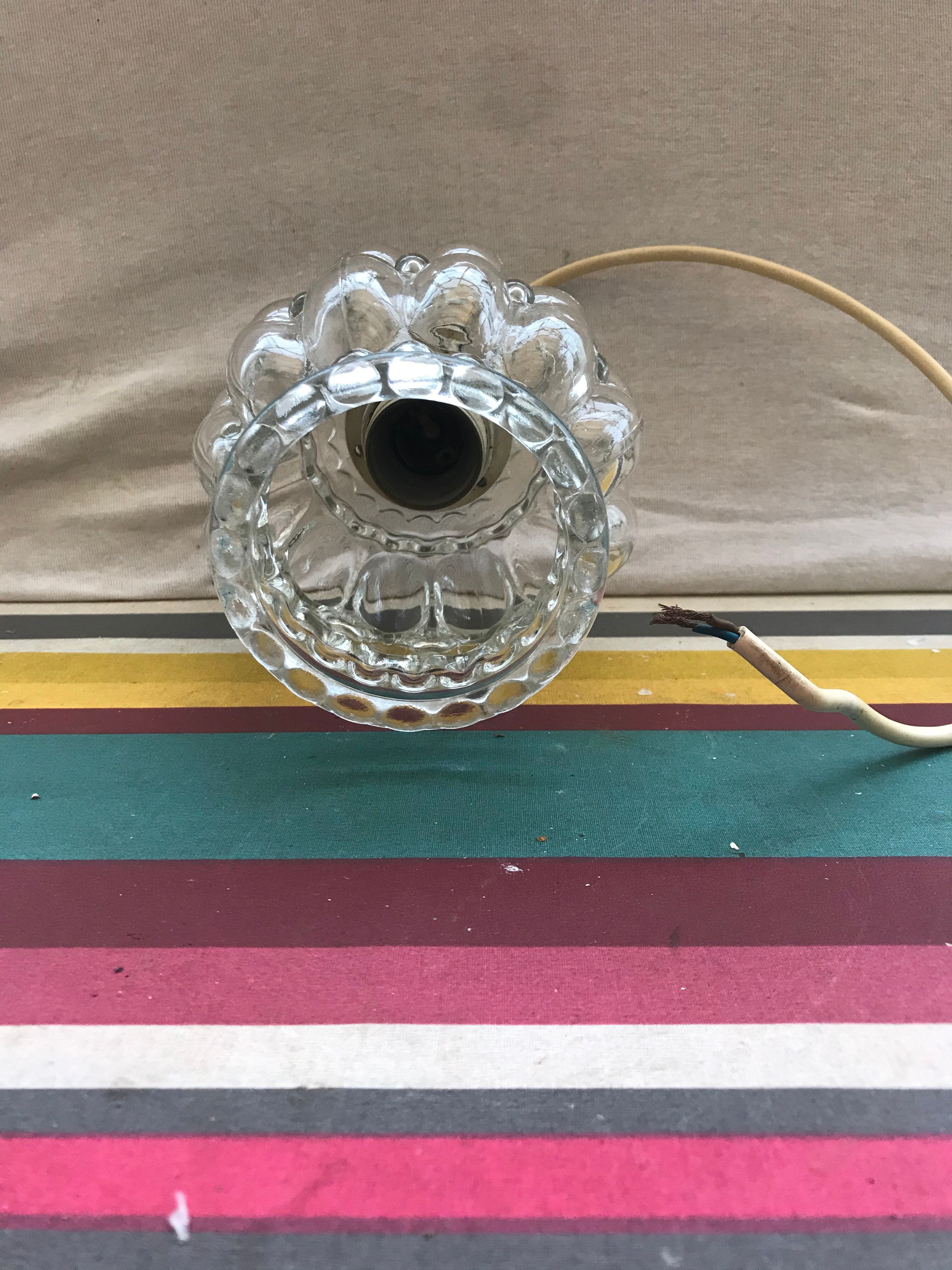Old glass pendant light, 70s
