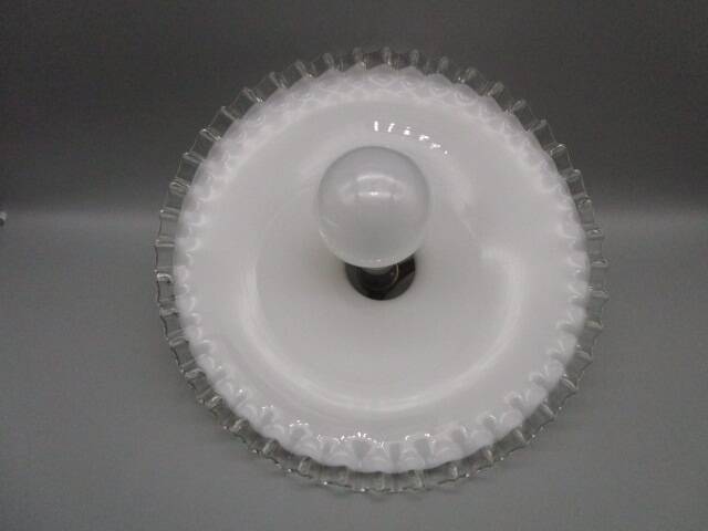 Old white opaline pendant light