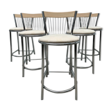Set of 5 refurbished bar stools