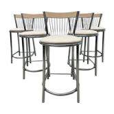 Set of 5 refurbished bar stools