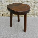 Tripod stool in raw wood