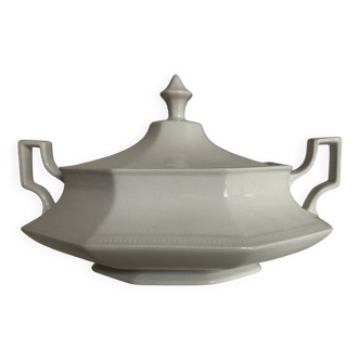 Centre de table Néo classique Greek Revival octogonal à perles faience anglaise
