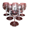 Set of 6 burgundy crystal wine glasses villeroy boch - balloon shape