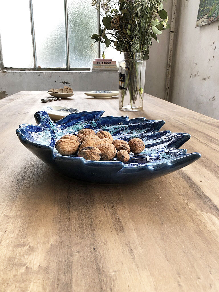 Vallauris blue ceramic sheet dish