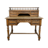 Antique carved oak breton desk France 19th century