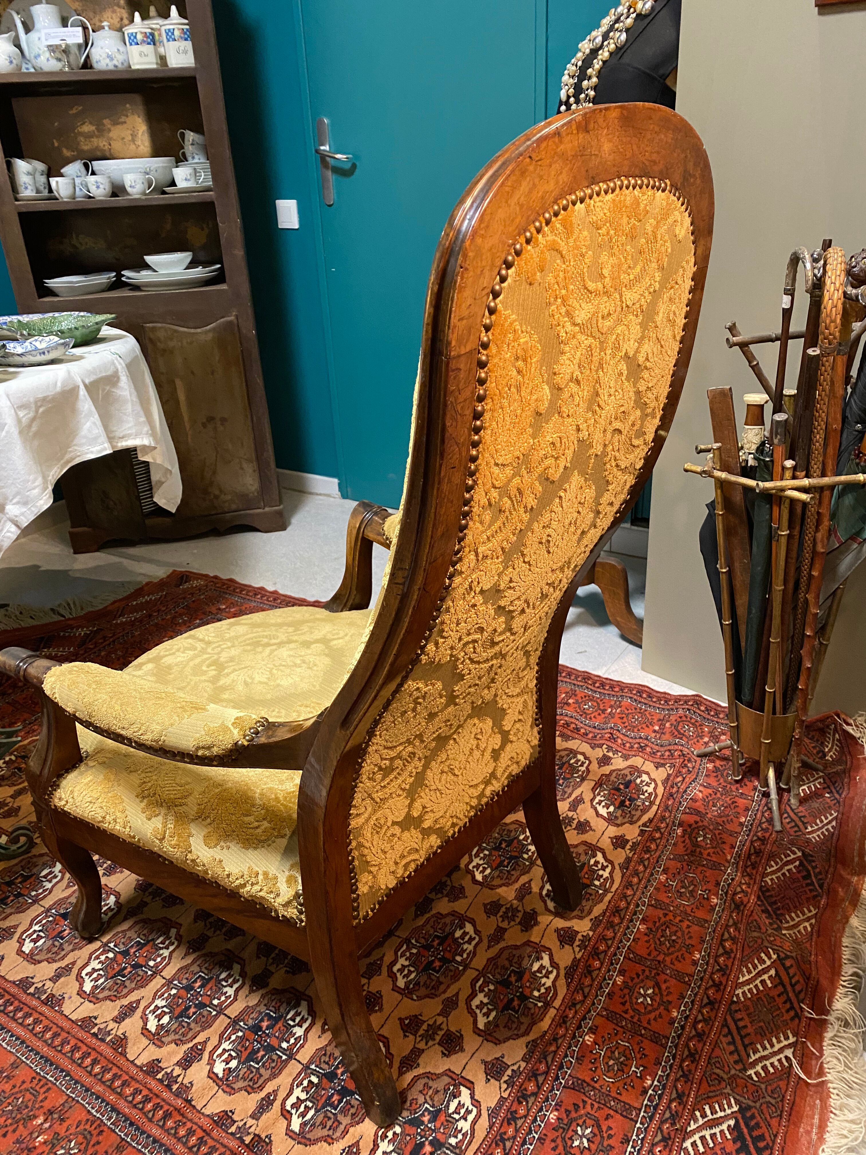 Voltaire velvet armchair